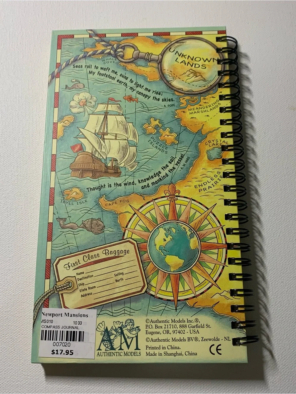 Models Compass Journal with compass and map design